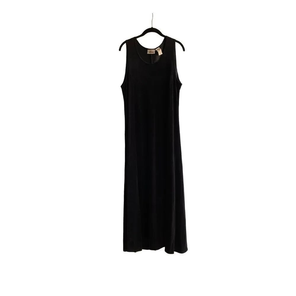 Vintage Worthington women’s black velvet maxi dress size large/tall